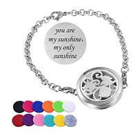 HooAMI Essential Oil Diffuser Bracelet Aromatherapy Jewelry Flower Vine Locket - You are My Sunshine， My only Sunshine