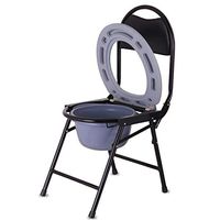 G-LXYZBQSHYP Folding Lightweight Commode Chair Mobile Adult Toilet Potty Chair