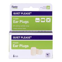 Flents Ear Plugs, 6 Pair, Foam Ear Plugs for Sleeping, Snoring, Loud Noise, Traveling, Concerts, Construction, & Studying, NRR 29