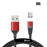 NetDot Gen12 USB-C Magnetic Fast Charging Data Transfer Cable Compatible with Type-c Device(5ft/1 Pack red)