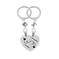 MJartoria Split Heart Aromatherapy Essential Oil Diffuser Locket Key Chain Ring Set (color3)