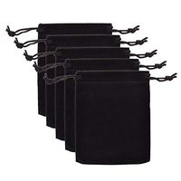 25 Pcs Velvet Cloth Drawstring Bags Jewelry Pouches Bag Gift Packaging Bag Sachet Bag Party Wedding Favor, 2 x 2.75 Inch (Black)