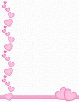 Valentine Pink Hearts & Ribbon Stationery Printer Paper 26 Sheets