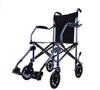WLG Lightweight Folding Wheelchair Transit Travel Wheelchair with Footrest Folding Handling Net