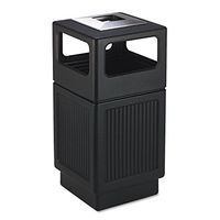 Safco 9477BL Canmeleon Ash/Trash Receptacle Square Polyethylene 38gal Textured Black