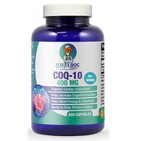 CoQ10 - Co-Enzyme Q10-400 mg per 2 Caps Serving - 200 Caps - Pure & High Absorption - Vegetable Caps - Non-GMO - 100 Day Supply Heart & Cellular Energy by Foxxy Doc