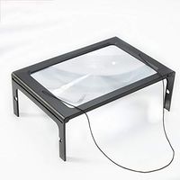 ElectroOptix A4 Full Page Magnifier Hands-Free 2.5X Magnification for Reading with 12 LED Lights - Flip Out Legs Standing Over Document - Comes with Neck Cord for Reading Aid