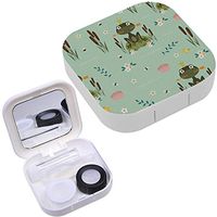 Portable Contact Lens Case Box Travel Kit Mirror + Bottle + Tweezers Container Holder [ Princess Frog Holding Arrow ]