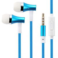 Compatible with Moto E5, E5 Plus - Premium Sound Blue Earbuds Hands-Free Earphones w Mic Dual Metal Headphones Headset in-Ear Wired [3.5mm] Works with Motorola Moto E5 Plus