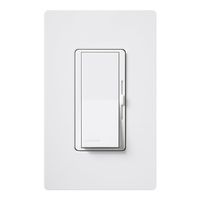 Lutron Diva Dimmer Switch for Halogen and Incandescent Bulbs, 600-Watt, Single-Pole or 3-Way, with Wallplate, DVW-603PH-WH, White