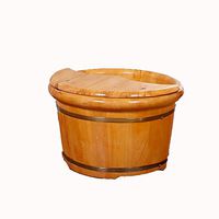 Mai® Foot Bath Solid Wood High Pressure Massage Footbath Sanitary Basin Household Foot Bath Barrel 42x26cm