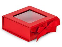 Folding Presentation Box with Window 24 Count - Small - Red