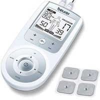 Beurer EM44 TENS UNIT, Muscle Stimulator for Back Pain Relief, Wireless | Dual Channel, 15 Modes, 4 Electrodes | Electronic Pulse TENS Therapy Machine for Lower Back Pain, Muscle Relaxer | FDA Cleared