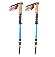 XIHAA High-End Extension Double Handle Trekking Pole Cross-Country Stick Outdoor Rock Climbing Ultra-Light Carbon Fiber External Lock (1 Pair),Blue
