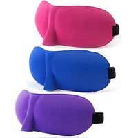 VEIREN 3PCS Unisex 3D Sleeping Eye Mask Eyepatch Soft Sponge Padded Portable Travel Rest Aid Sleep Blindfold Breathable Blackout Eye Mask