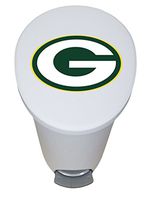 The Furniture Cove New 2.6 Gallon White Plastic Step Trash Can Waste Basket Featuring the Choice of Your Favorite Football Team Logo - FREE Trash Liner Included (Packers)