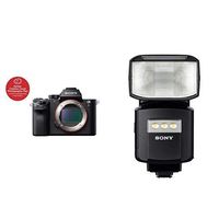 Sony a7R II Full-Frame Mirrorless Interchangeable Lens Camera, Body Only (Black) (ILCE7RM2/B) and External Flash with Wireless Radio Control Camera Flash, Black (HVLF60RM)