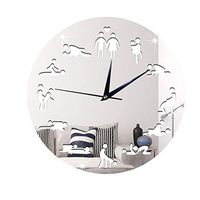 LiboboArt Creative Appeal Acrylic Frameless Sticker Wall Clock Home Bedroom Decor (Silver)
