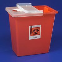 MCK89802810 - Multi-purpose Sharps Container 1-Piece 17.5H X 15.5W X 11D Inch Red Base Hinged Lid