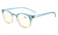 Eyekepper Blue Light Blocking Glasses Digital Eye Strain Prevention Womens Computer Reading Glasses (Blue-Yellow Frame, 1.75)