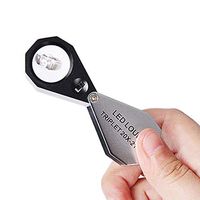 Yxian 10x 20x 30x Full Metal Illuminated Jewelry Loop Magnifier,Pocket Folding Magnifying Glass Jewelers Eye Loupe with LED and UV Light(LED Currency Detecting/Jewlers Identifying Type),20x