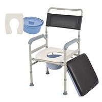 FeiQiangQiang Toilet Chair, Home Elderly Disabled Removable Toilet Seat Comfortable Backrest and Seat Cushion, Adjustable Height Toilet Chair (Color : A)