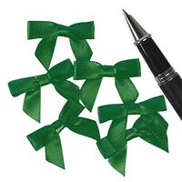 Mini Emerald Green Satin Bows - 1 3/8 in. x 1in. (100)