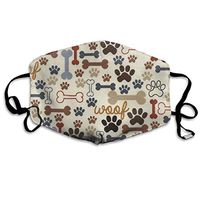 Dog Bones Paw Prints Cream Mouth Mask For Daily Dress Up,Anti-dust Mouth-Muffle,Washable Reusable Holiday Half Face Masks For Mens And Womens With Adjustable Earloop