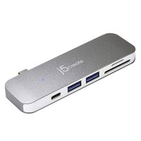 j5create USB-C 6-in-1 UltraDrive Mini Dock USB C USB 3.1 Power Delivery | SD/microSD Slots | Compatible with MacBook, Chromebook and USB C Devices