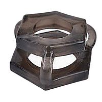 Oolong Black Double Shape Silicone Rìng Waterproof Maa-saage Tool for Couples