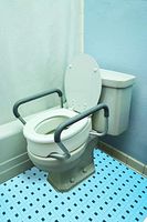 Assists Disabled, Elderly Raised Toilet Seat Lifter Drive Medical Premium Lift Riser Safety Rails w/Arms