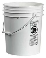 Pail, Open Head, Round, 5 gal, HDPE, Wht, PK10