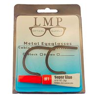 LMP Optical® Cable Temple Retrofit Kit Includes Glue Fine Sandpaper & Instructions Universal Fits Most Metal Frames 1.3mm (1 Pair, Black)