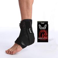 Venom Ankle Brace Neoprene Lace Up Compression Sleeve - Elastic Support & Adjustable Stabilizers, Sprained Foot, Tendonitis, Basketball, Volleyball, Soccer, MMA, Running, Sports, Men, Women (Small)