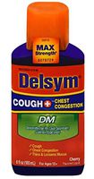 Delsym Adult Cough Plus Chest Congestion DM Liquid, Cherry Flavor, 6 oz (Pack of 10)