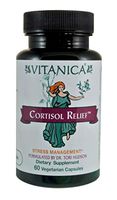 Vitanica Cortisol Relief, Sleep, Stress, Cortisol Manager and Blocker Supplement, Vegan/Vegetarian, 60 Capsules