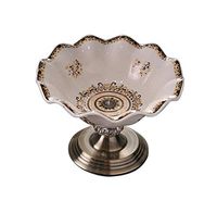 AXZHYX Bowl Fruit Plate, European Ice Crack Ceramic Fruit Plate Dried Fruit Plate Creative Wrought Iron Ceramic Fruit Plate Hotel Tableware Home Noodles Boiled Fish Soup Bowl