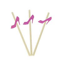 50pcs/Set Glitter Color Disposable Paper Drinking Straws for Birthday Wedding Swimming Pool Party Decorations Supplies-High Heel