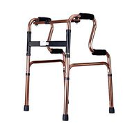 LSY@ Walker, Four Feet Foldable Walker Old Man Crutch Adjustable Light Non-Slip Elderly Disabled Walk Auxiliary Walker Walker Frame Bronze