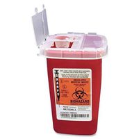 COVIDIEN SR1Q100900 Sharps 1 Quart Phlebotomy Container with Lid - 1 Quart Capacity - 6.3" Height x 4.5" Width x 4.3" Depth - Red