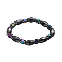 Heallily 4pcs Hematite Magnetic Bracelet Healthy Magnetic Beads Bracelet Anklets Jewelry for Men Women Arthritis Carpal Tunnel