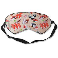 Kwhy Sleep Mask Delicious Sushi Printed Sleep Eye Masks Blackout Adjustable Head Strap Night Blindfold for Women Men Night Sleeping, Travel, Nap