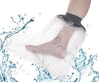 Adult Foot Shower Protector, Waterproof TPU Shower Bandage and Cast Protector for Shower and Bath Watertight Protection to Broken Foot Ankle Wound and Burns Reusable