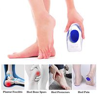Gel Heel Cups Plantar Fasciitis Inserts, Silicone Heel Cushion Inserts Heel Pads Protectors Blue for Bone Spurs/Achilles Pain Relief, Supcare Shoes Pads Inserts for Seniors/Men Women Shoes Size 9-11