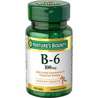 Nature's Bounty Vitamin B6 Supplement, Supports Metabolism and Nervous System Health, 100mg, 100 Tablets, 3 Pack