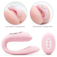 Wireless Remote U Shape Couple Love Stimulation Vibrating Toy Handsfree USB Waterproof Wand for Sore Back Foot Neck Leg Waterproof with Quiet Dual Motor FUUNY Toys,T-Shirt