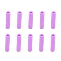 Straw Sleeve, Maserfaliw 10Pcs 6mm Silicone Reusable Straw Mate Sleeve Drink Teeth Shockproof Protector - Purple, Recyclable, Suitable For Holiday Gifts In The Outing and Indoors.
