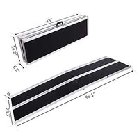 Bigbanana 8 FT Portable Folding Wheelchair Ramps Non-Skid Aluminum Loading Traction Threshold Ramp Holds up to 600 lbs