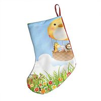Girl and Animals in A Garden Trendy Xmas Socks Hanging Decoration Candy Bag Party Holiday Christmas Santa Claus Home Decor Gift