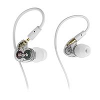 GranVela A8 Dual Driver in-Ear Monitor Earphones,Wired Stereo Noise-isolating Sport Earbuds with Mic,Dynamic Crystal Clear Sound, Ergonomic Comfort-Fit for Running, Workout, Gym (Clear)